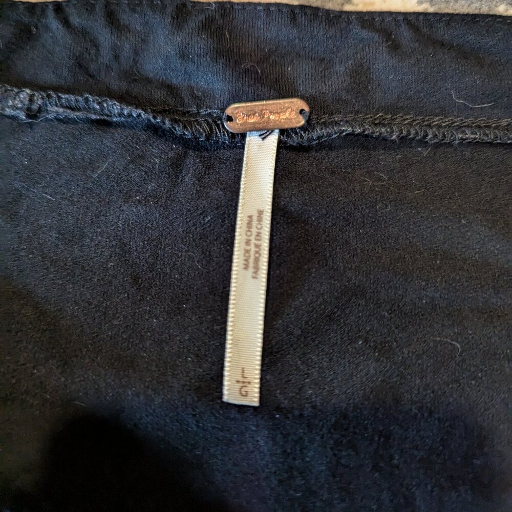 Free people black off the shoulder puff sleeve top